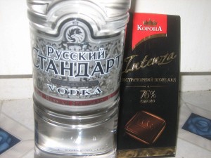 Russian vodka and chocolate