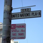 UN plaza sign