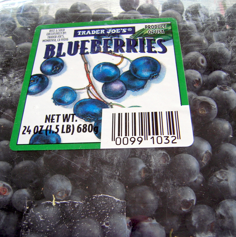 fresh store-bought blueberries