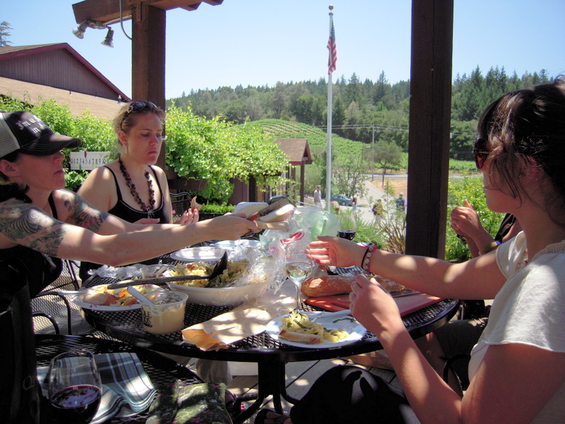 our picnic overlooking Pedroncelli Winery