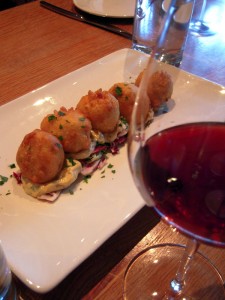 Baltimore crab puffs with the nuits saint georges
