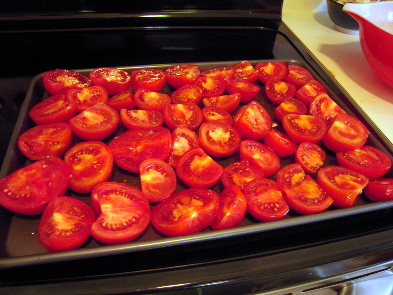 tomatoes ready for the oven