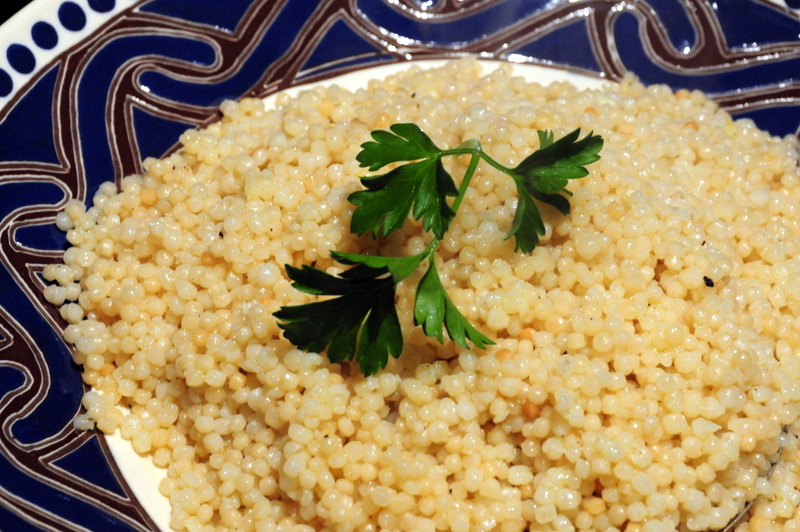 simple Israeli couscous finished with Maldon salt